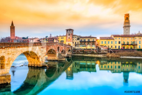 Picture of Ponte di Pietra in Verona Italy